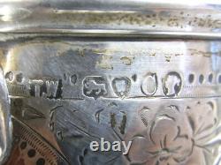 Old Glass Tankard Solid Silver English TW Silver England Glass 1879