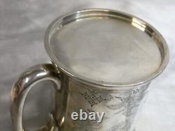 Old Glass Tankard Solid Silver English TW Silver England Glass 1879