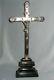Old Grand Crucifix In Sterling Silver Christ In Cross Hallmark Head Of Old Man