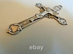 Old Great Pectoral Cross Raying Silver Massive Poincon Minerve 25