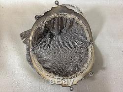 Old Hand Bag Of Bal In Sterling Silver Purse Chaplain Side Mesh 290 G