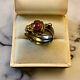 Old Harem Ring 4 In 1 Silver Massif Flower Ruby Genuine Size 56