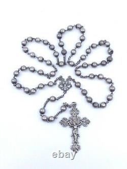 Old Hat All In Solid Silver With Pretty Openwork Cross 19th Century