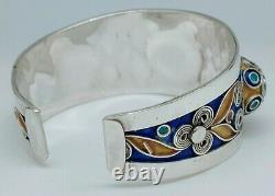 Old Jonc Bracelet Working Berber Enamel Colored Silver Old Silver Strap 2