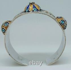 Old Jonc Bracelet Working Berber Enamel Colored Silver Old Silver Strap 2