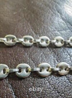 Old Large Necklace 46g Solid Silver Coffee Grain Chain Silver Necklace