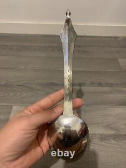 Old Large Spoon Offering In Solid Silver Asia 1900