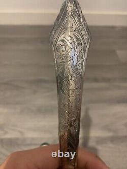 Old Large Spoon Offering In Solid Silver Asia 1900