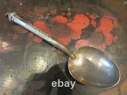 Old Large Spoonful Massive Silver Extreme Orient China Poinconné