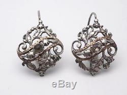 Old Large Sterling Silver Earrings Eighteenth Regional Earrings