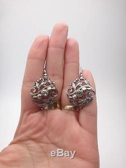 Old Large Sterling Silver Earrings Eighteenth Regional Earrings