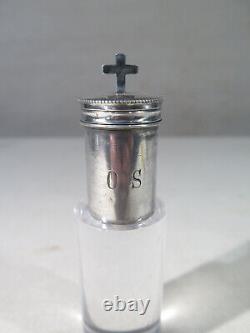 Old Little Box Holy Oils Silver Bulb Massive Cross