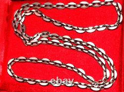 Old Long Chain in Solid Silver Coffee Bean Model weight 88.50 g