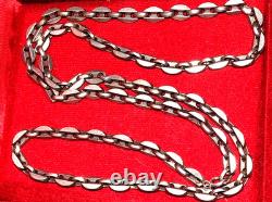 Old Long Chain in Solid Silver Coffee Bean Model weight 88.50 g