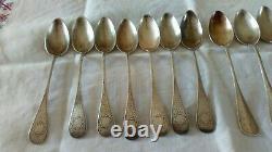 Old Lot Teaspoons Sterling Silver Guilloché Napoleon III Minerva