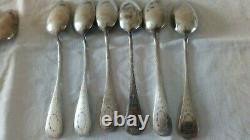 Old Lot Teaspoons Sterling Silver Guilloché Napoleon III Minerva