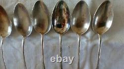 Old Lot Teaspoons Sterling Silver Guilloché Napoleon III Minerva