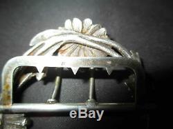 Old Massive Daisy Belt Buckle Silver Art Nouveau Late Nineteenth