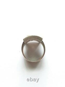Old Massive Silver Ring With Camee Size 54-55