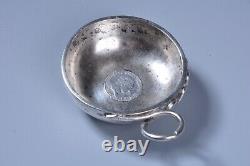 Old Massive Silver Tastevin Early XIX Antique Silver Wine Cup Coin