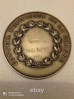 Old Medal St Hubert Solid Silver Signed Henri Vallette