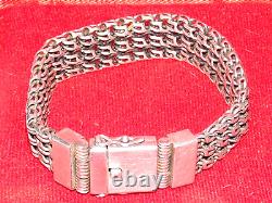 Old Men's Bracelet In Silver Massif (poinçon 925) 75 Gr