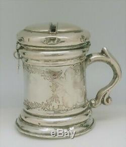 Old Money Box Stein Sterling Silver Decor Cherub Renaissance 18th Century Ème