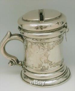 Old Money Box Stein Sterling Silver Decor Cherub Renaissance 18th Century Ème