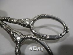 Old Necessary Coffret A Sewing Sterling Silver Needle Holder Scissors From