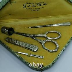 Old Necessary Silver Scissors Massif Scissors Nogent Art Deco