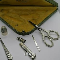 Old Necessary Silver Scissors Massif Scissors Nogent Art Deco