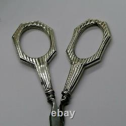 Old Necessary Silver Scissors Massif Scissors Nogent Art Deco