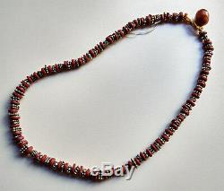 Old Necklace Jasper Purple And Silver North India