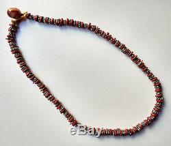 Old Necklace Jasper Purple And Silver North India