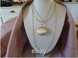 Old Necklace Solid Silver Jumper 143cm Worked + Tin Silver Vermeil 19th