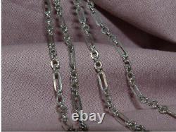 Old Necklace Solid Silver Jumper 143cm Worked + Tin Silver Vermeil 19th