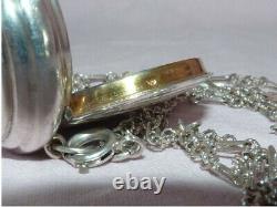 Old Necklace Solid Silver Jumper 143cm Worked + Tin Silver Vermeil 19th