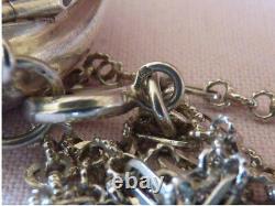 Old Necklace Solid Silver Jumper 143cm Worked + Tin Silver Vermeil 19th
