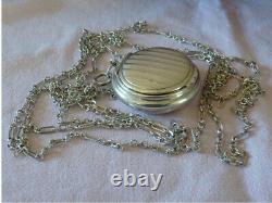 Old Necklace Solid Silver Jumper 143cm Worked + Tin Silver Vermeil 19th