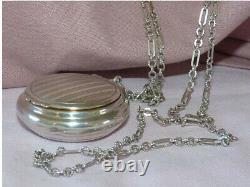 Old Necklace Solid Silver Jumper 143cm Worked + Tin Silver Vermeil 19th