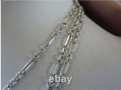 Old Necklace Solid Silver Jumper 143cm Worked + Tin Silver Vermeil 19th