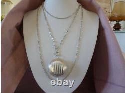 Old Necklace Solid Silver Jumper 143cm Worked + Tin Silver Vermeil 19th