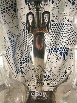 Old Oil Cruet Vintage Age Empire Solid Silver Old Man Decanter