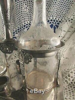 Old Oil Cruet Vintage Age Empire Solid Silver Old Man Decanter