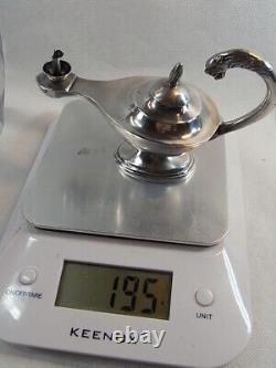 Old Oil Lamp Aladin Oil Silver Massive Lion Tete Oil Lamp Silver