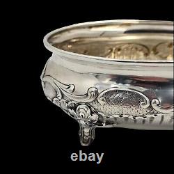 Old Oval Solid Silver Sugar Bowl Swiss. Silver Switzerland. Sterling