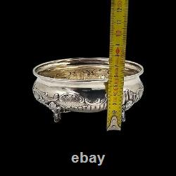 Old Oval Solid Silver Sugar Bowl Swiss. Silver Switzerland. Sterling