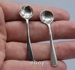 Old Pair Of Salerons In Silver Massif 835 Forming Swans + Spoons