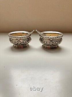 Old Pair Of Silver Solid Sterling Silver Silver Silver 800 Vermeil Crystal