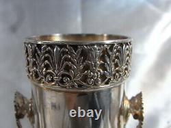 Old Pair Of Vases Roller Ear Silver Massive Eagle Royal Swan Frises
